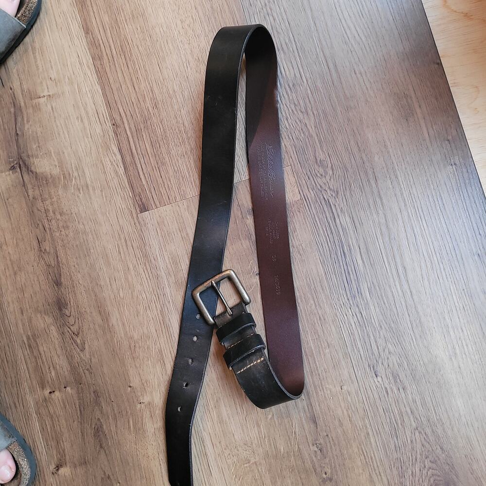 eddie bauer italian leather belt mens sx 36